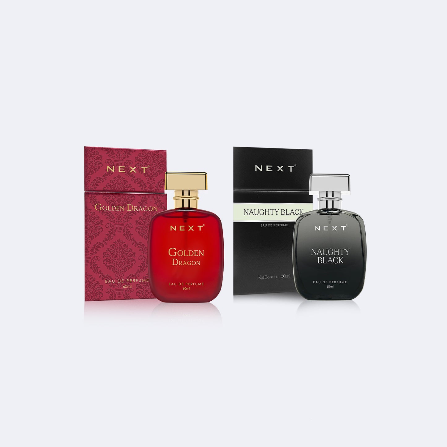 Next Luxury Combo Pack of 2 Perfume -Golden Dragon & Naughty Black - 60ml Each