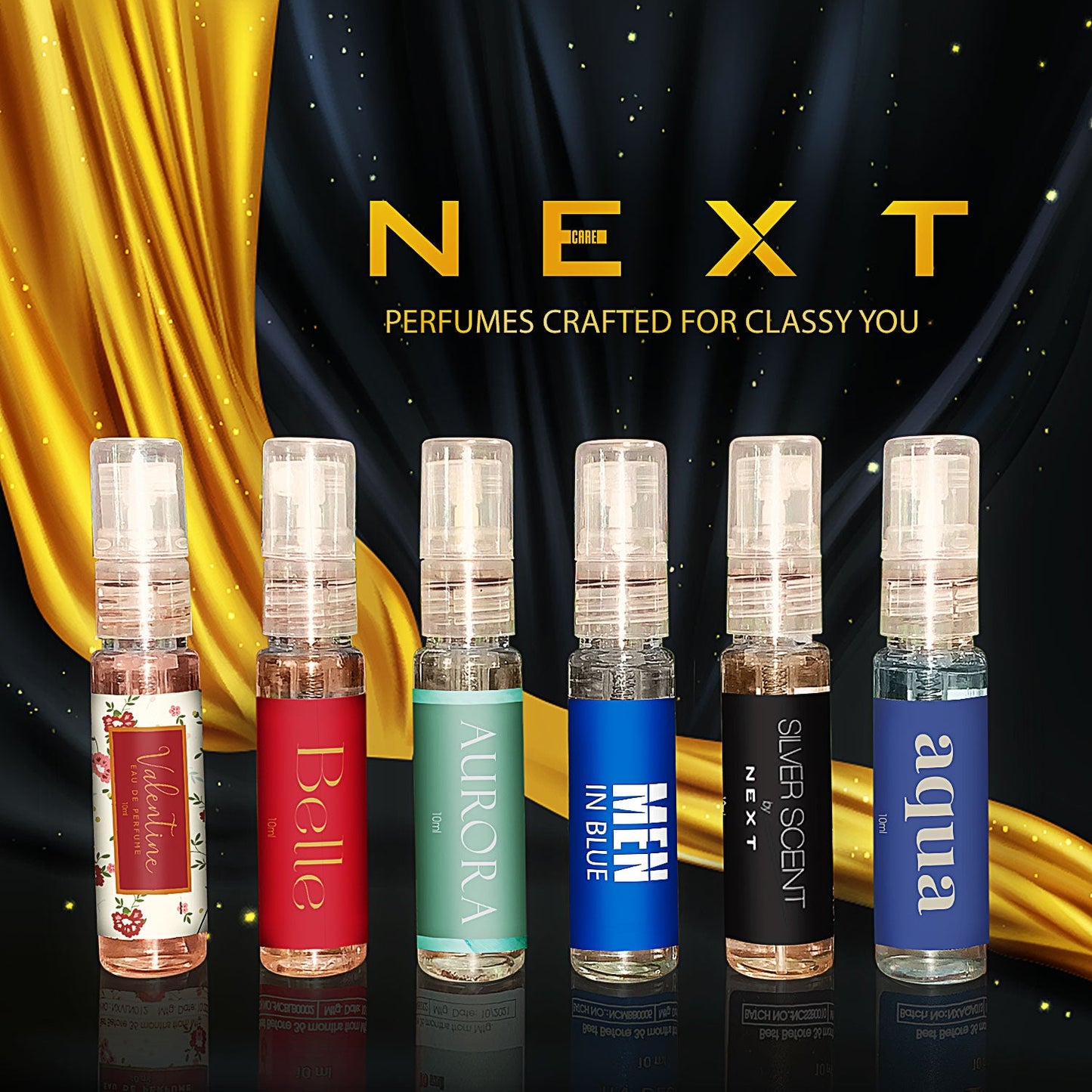 NEXT Luxury Perfume Atomizer Set for Men and Women - 6x10 ml Sampler Pack