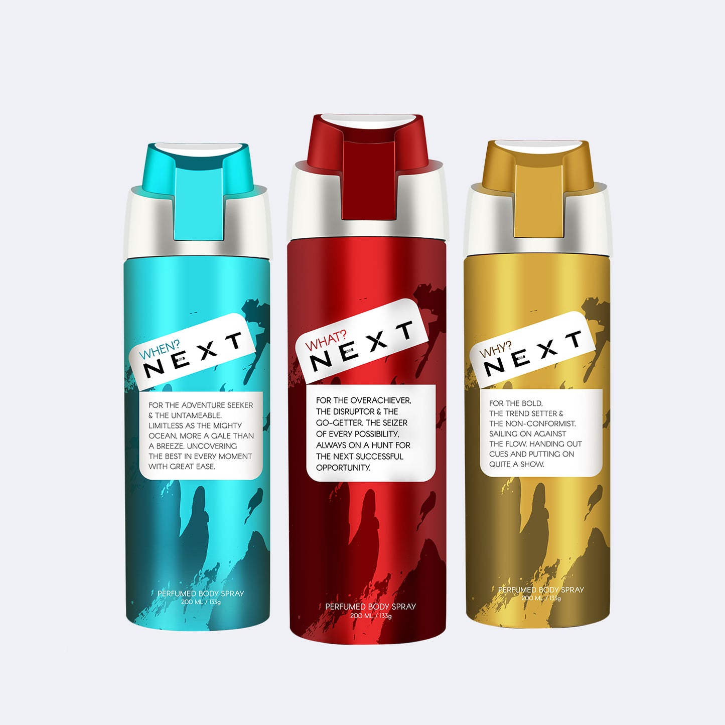Set of 3 Deodorants - Each 200ml - NEXT WHAT? WHEN? WHY?