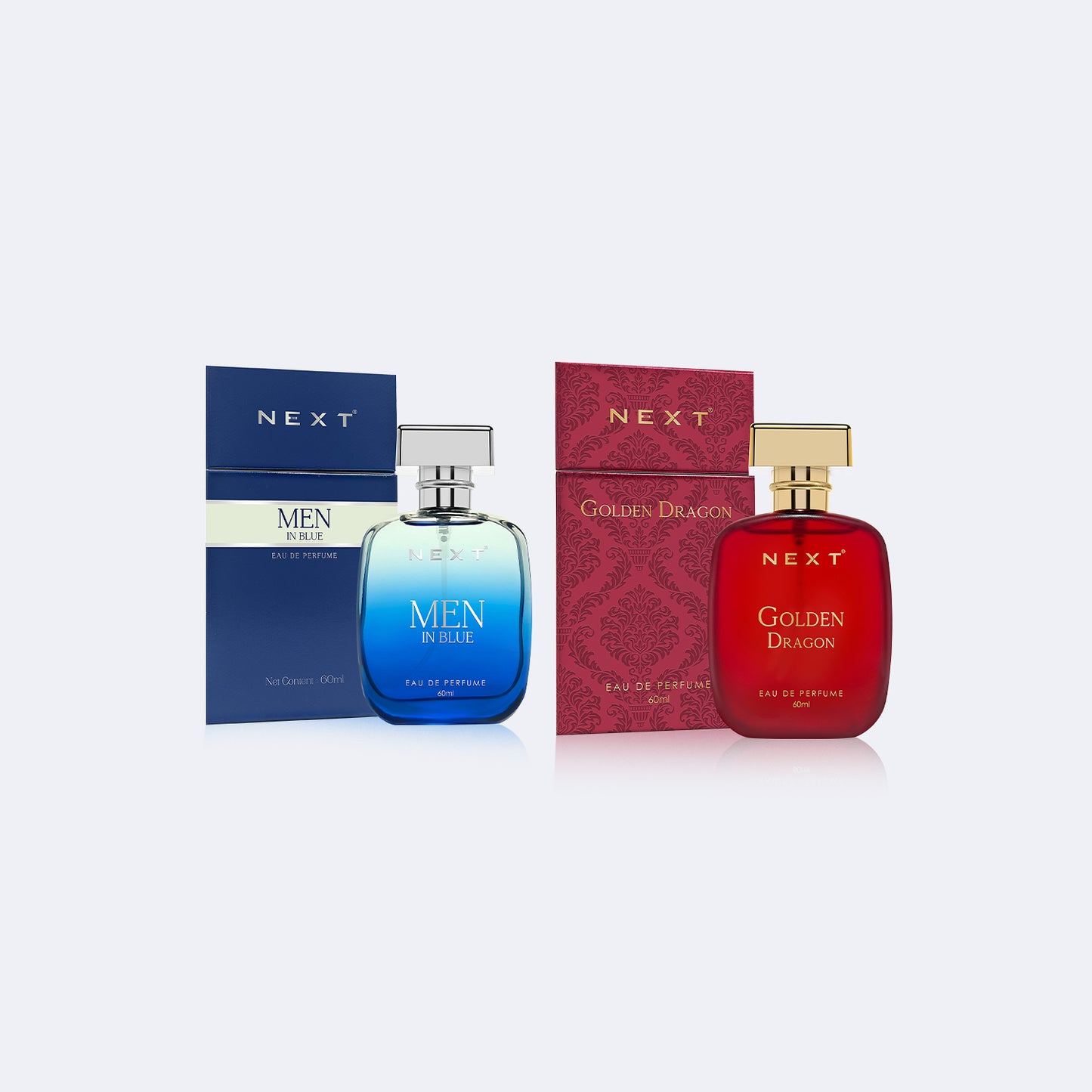 Next Luxury Combo Pack of 2 Perfume -Golden Dragon & Men In Blue  - 60ml Each