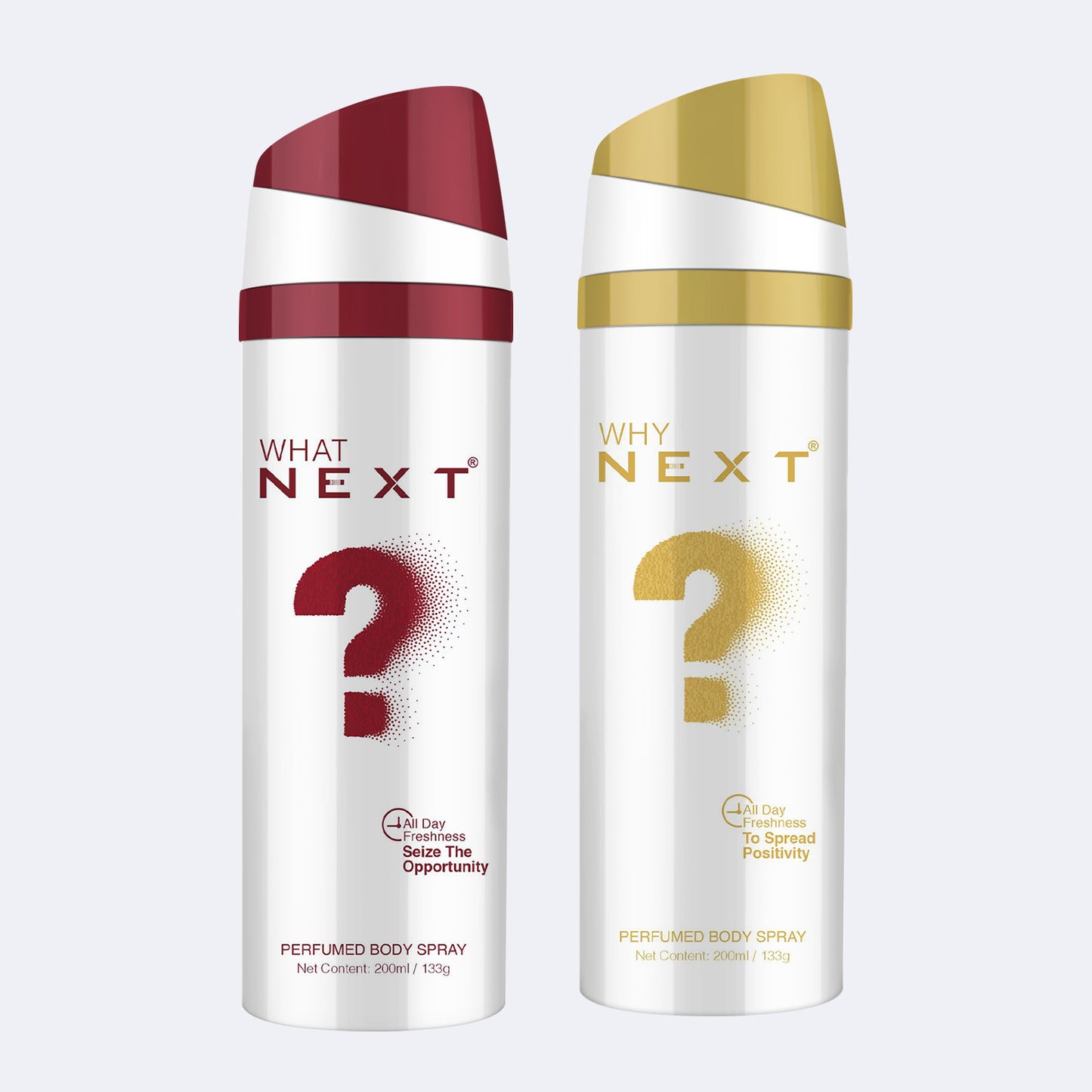 Next What? & Why? Long lasting perfumed body spray for men & women – 200ml each ( New Edition )