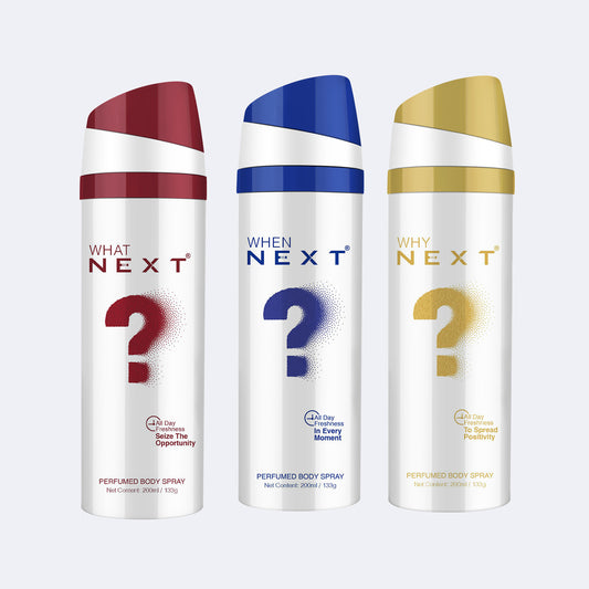 Next Long - Lasting Perfumed Body Spray - What ? Why ? & When ? - 200ml each ( New Edition )