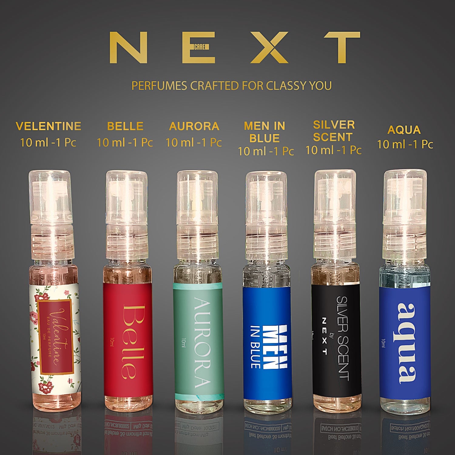 NEXT Luxury Perfume Atomizer Set for Men and Women - 6x10 ml Sampler Pack